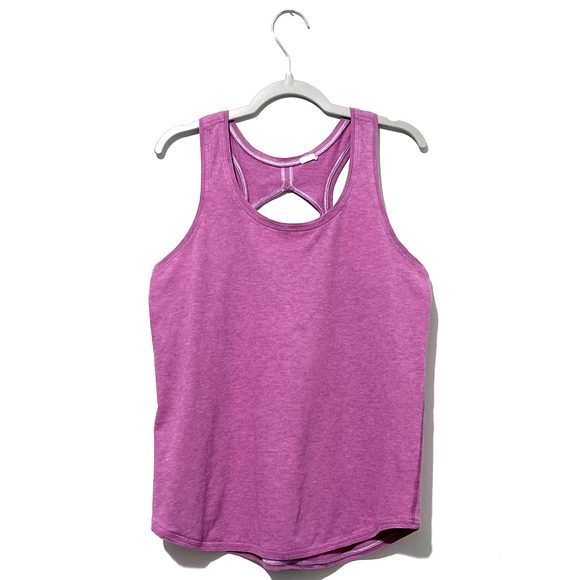 Ivivva Lululemon Girls Tank 12 Pima Cotton Pink Keyhole Cut Out Sleeveless Top - Picture 1 of 3